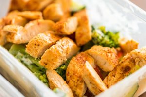 Fitness Meal Lunch Grilled Chicken Steak in Plastic Box