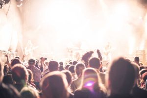 Crowds of Party People Enjoying a Live Concert