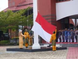 Kaporles Riky Upacara Hari Jadi Provinsi Kepri di Kantor Pemkab Bintan